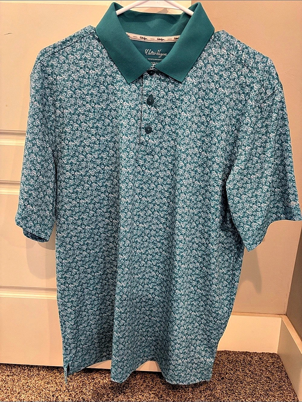 Walter Hagen Men's Performance 11 Bloom Printed Golf Polo 11 Bloom Floral Golf